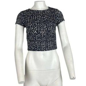 Express Printed Crop Top Black Size XS